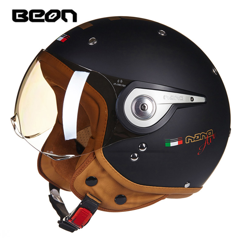 Vintage Open Face Retro Helmet - BEON B-110 Moto Rcycle Mũ Bảo
