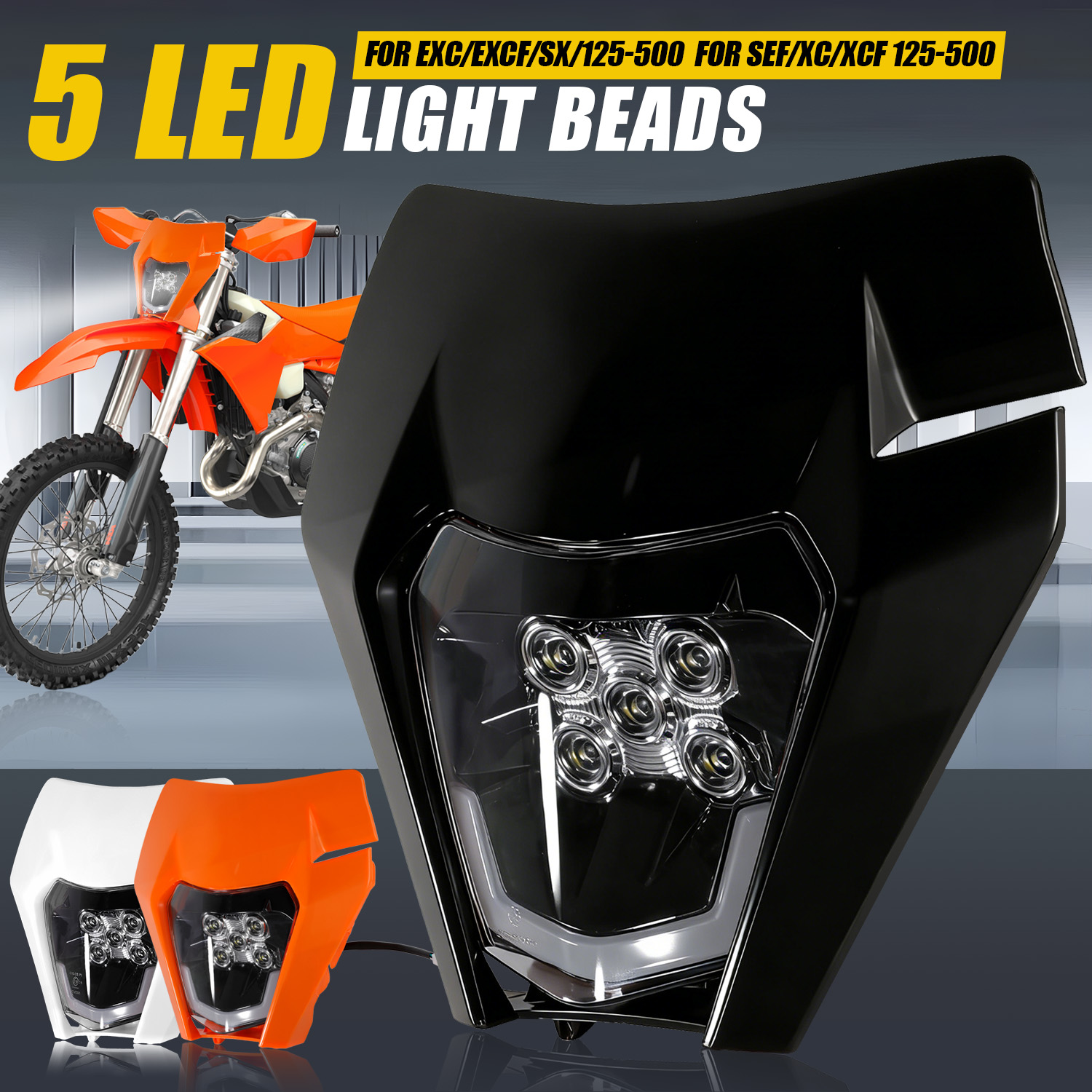 5 LED Headlight Headlamp Lamp  - đánh giá và giá Universal Motorcycle Led Headlight Projector