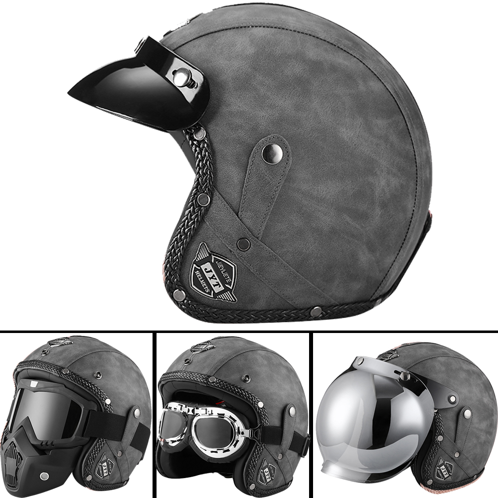 DOT 3/4 Open Face Motorcycle R - đánh giá và giá Vintage Open Face Retro Helmet