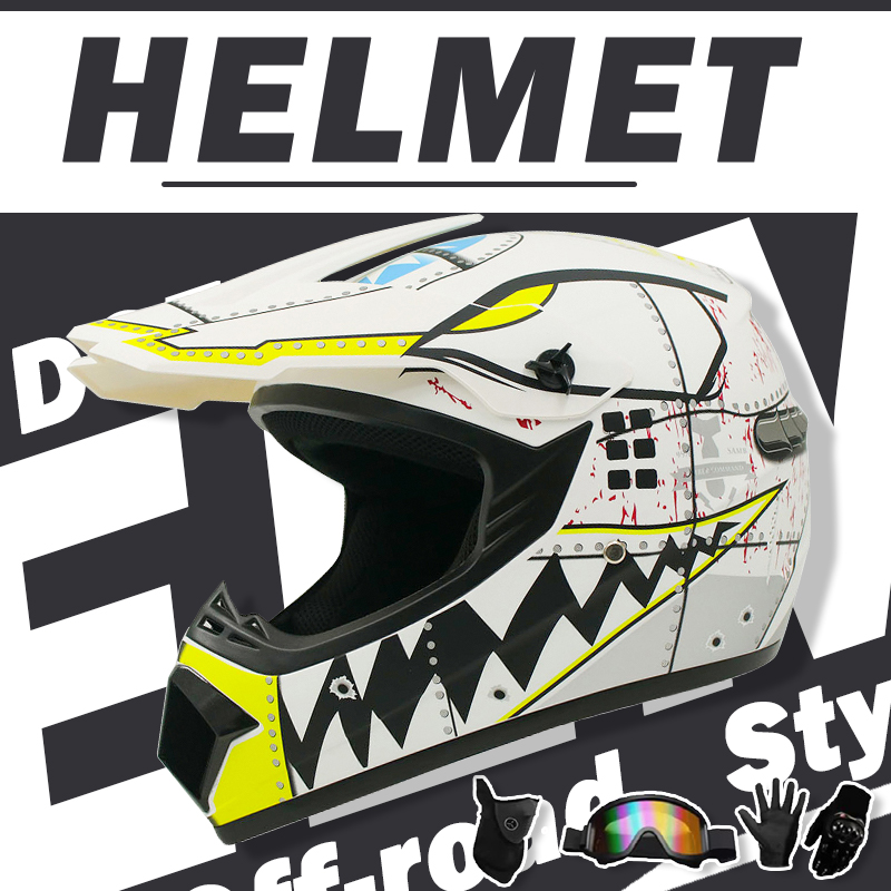 Motocross and Off-Road Helmet  - đánh giá và giá Off Road Motocross Helmet Goggles Set