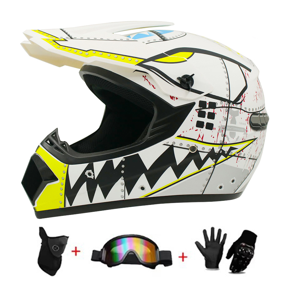 Motocross and Off-Road Helmet  - đánh giá và giá Off Road Motocross Helmet Goggles Set