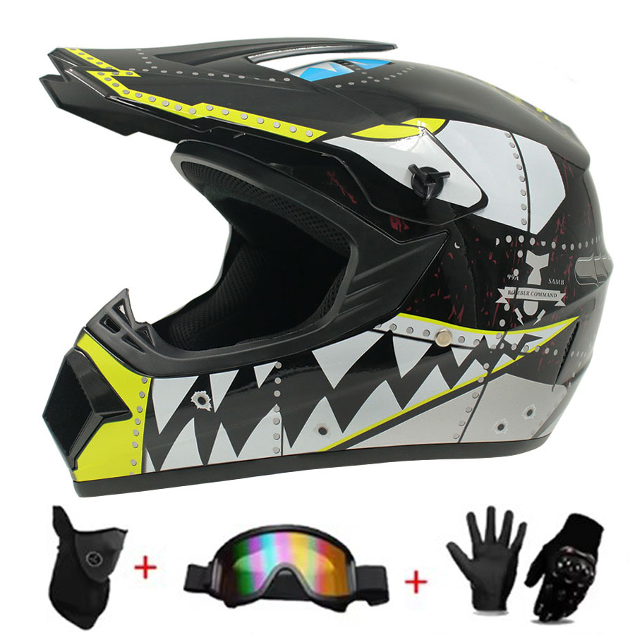 Motocross and Off-Road Helmet  - đánh giá và giá Off Road Motocross Helmet Goggles Set