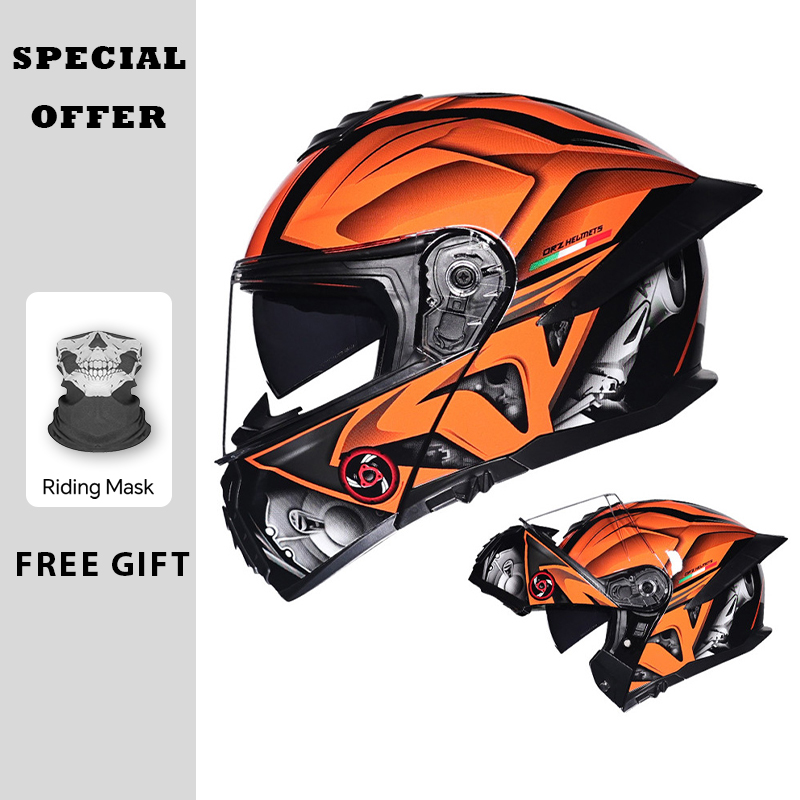 Motorcycle Flip Up Helmet Doub - đánh giá và giá Dual Visor Motorcycle Racing Helmet