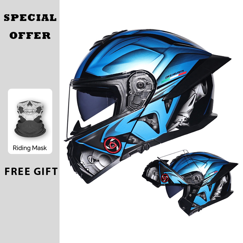 Motorcycle Flip Up Helmet Doub - đánh giá và giá Dual Visor Motorcycle Racing Helmet