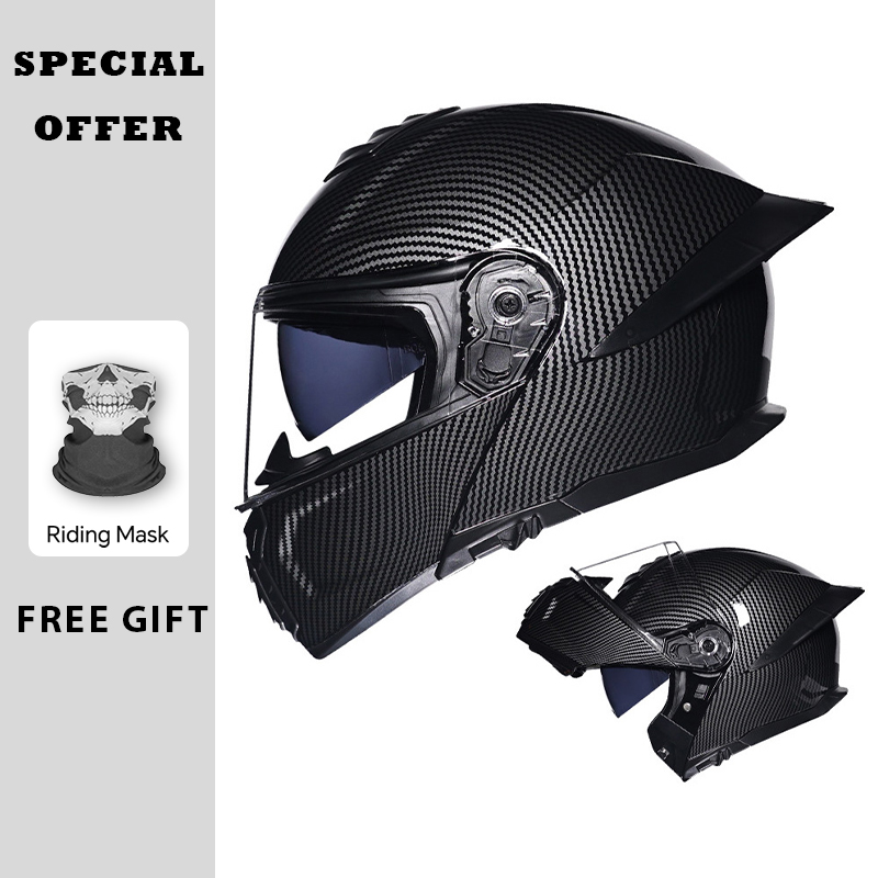 Motorcycle Flip Up Helmet Doub - đánh giá và giá Dual Visor Motorcycle Racing Helmet