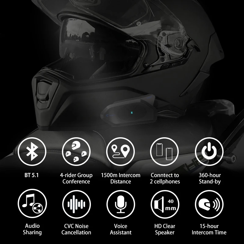 GOCOM4 Motorcycle Bluetooth In - đánh giá và giá Universal Motorcycle Helmet Intercom Headset